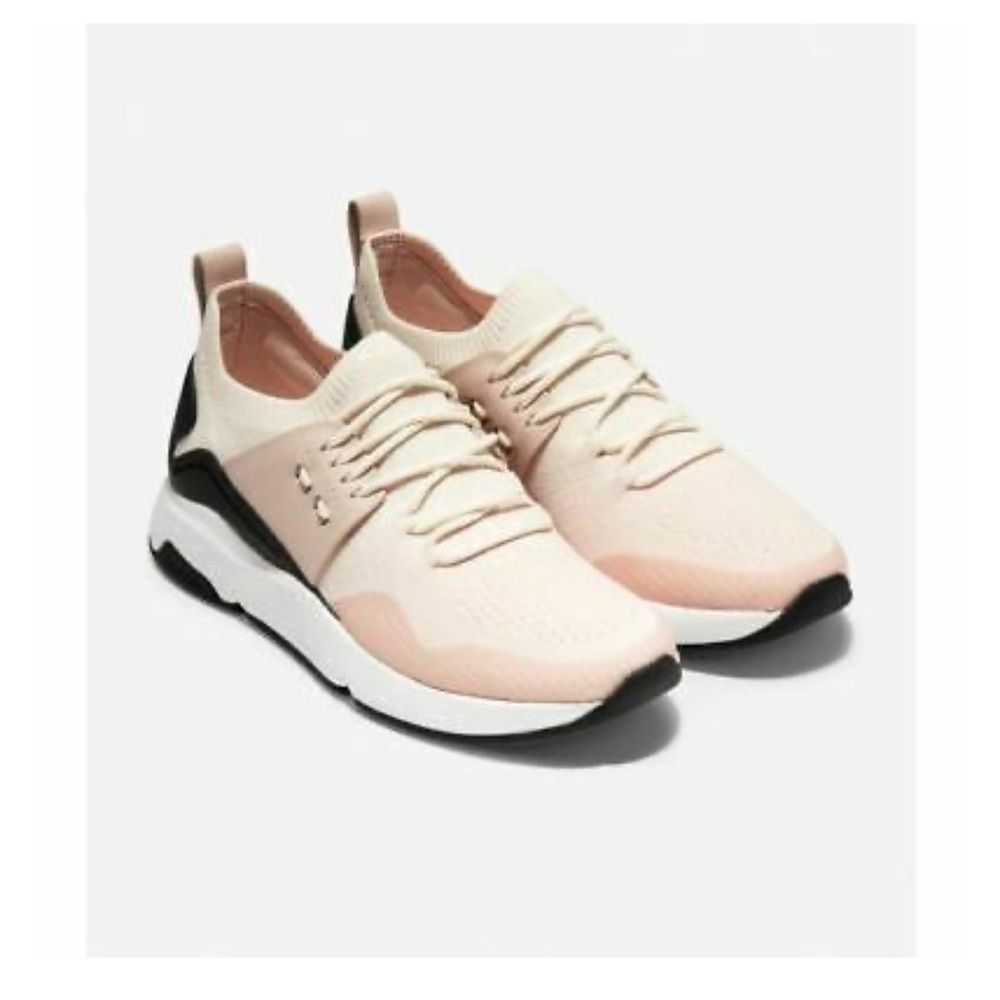 Cole Haan Zerogrand All-Day Women's Ivory Peach Pink Blush Knit Sneakers Sz 8